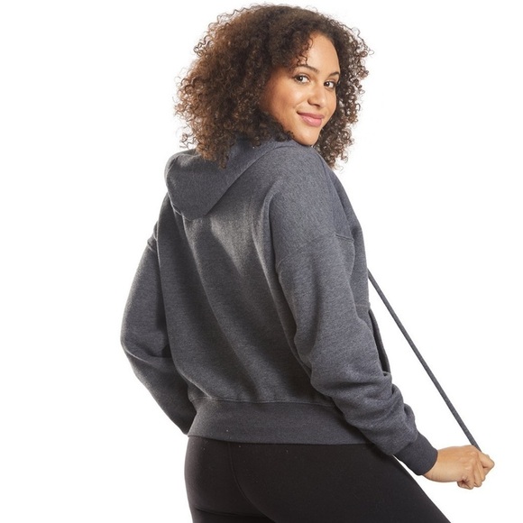 Free People Movement Believe It Hooded Lace Up Pullover Sweatshirt Dark Gray - Picture 3 of 13